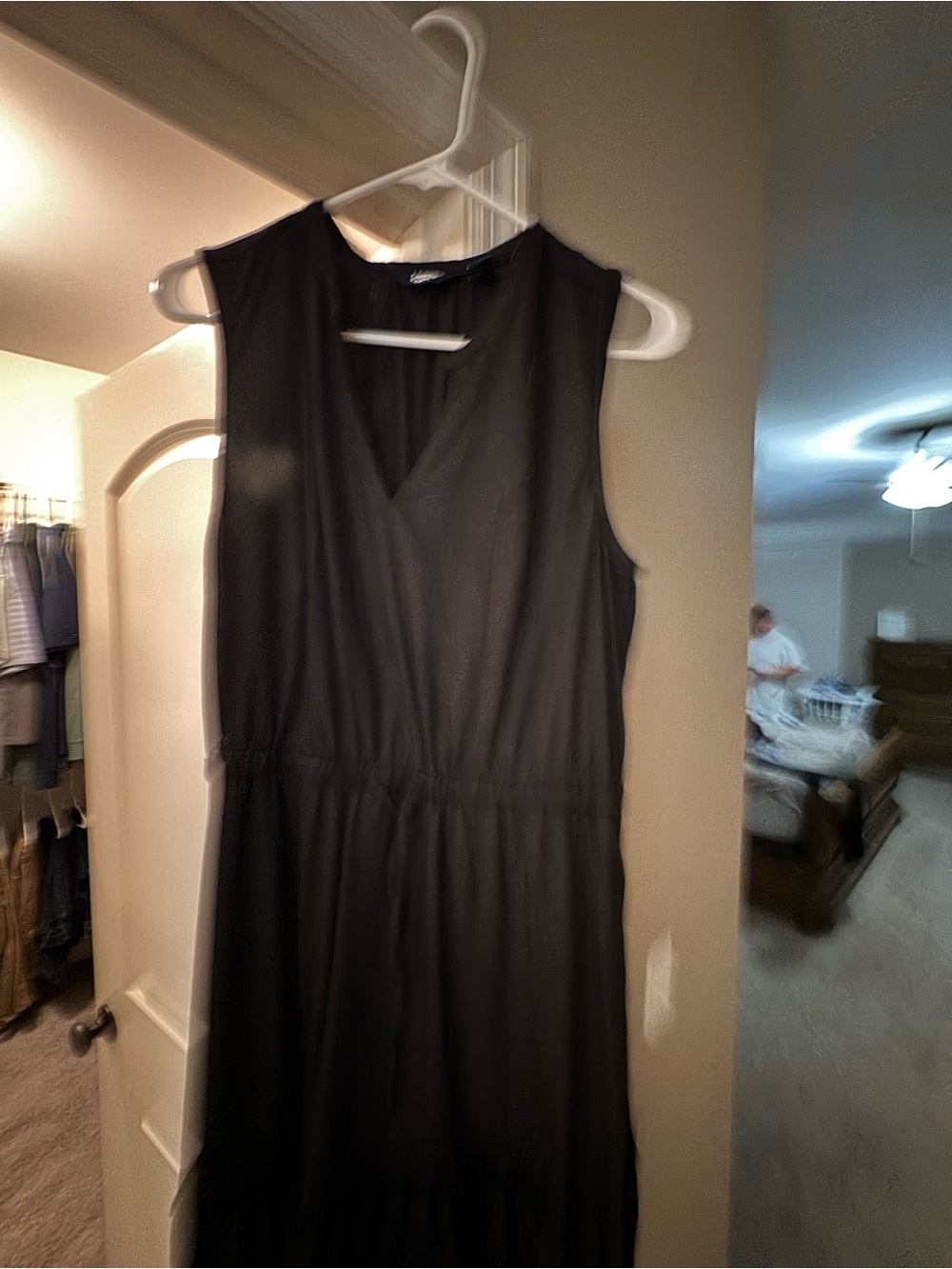 Lands' End Sleeveless Black Midi Dress